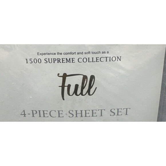 NEW Sweet Home 1500 Supreme Collection SILVER FULL 4 Piece Sheet Set NIP - Picture 2 of 7